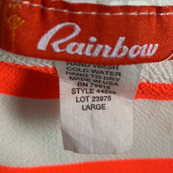 Rainbow neon striped mini skirt, Size L, NWT - Picture 2 of 8